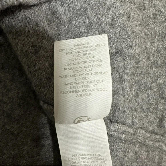 Boden Mollie Wool Cashmere Blend Sweater Color Block Gray and Yellow Sz M - Picture 10 of 12